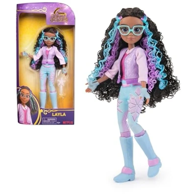 Abbildung von Unicorn Academy Ankleidepuppe Layla die Originalpuppe zur beliebten Netflix Serie, 24 cm groß und mit 5 Accessoires für fantasievolles Rollenspiel, Kinder ab 4 Jahren