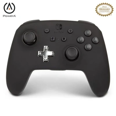 Abbildung von Verbesserter Kabelloser PowerA Controller für Nintendo Switch Schwarz, Lite, Gamepad, Spiele Controller, Bluetooth Aufladbar, Offiziell Lizenziert