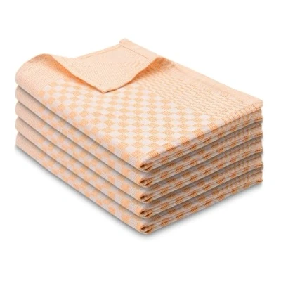 Abbildung von ZOLLNER 5er Set Geschirrtücher Baumwolle in 46x70 cm super saugstarke und robuste Küchentücher waschbar bis 60C Gold kariert Gastronomiequalität Oeko Tex® Zertifiziert