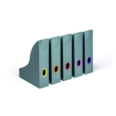 Abbildung von Durable Stehsammler A4 bunt (Varicolor), anthrazit mit farbigen Grifflöchern, 5 Stück im Set, 770657