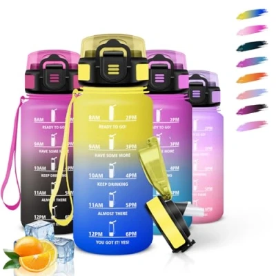 Abbildung von HoneyHolly Trinkflasche Kinder 500Ml, Auslaufsicher Sport, Trinkflaschen Kohlensäure Geeignet, Wasserflasche mit Strohhalm, BPA frei, für Fitnessstudio, Schule, Büro