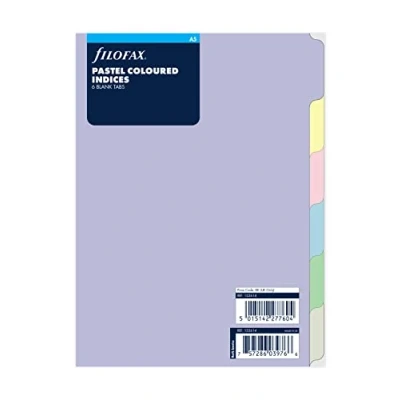 Abbildung von Filofax A5 Pastell 6 Blanko Register.