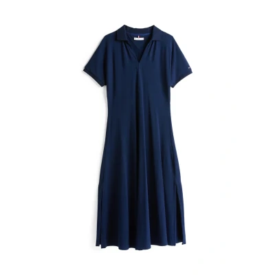 Abbildung von Tommy Hilfiger OPEN MIDI Dress Freizeitkleid, Damen, Größe: XXS, Dark night navy