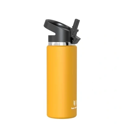 Abbildung von Super Sparrow Trinkflasche Edelstahl 750ml Breite Öffnung SwivelSip Thermosflasche BPA Frei Thermoskanne, Ergonomisch Trinkflaschen Strohhalm für Sport, Travel, Schule, Outdoor