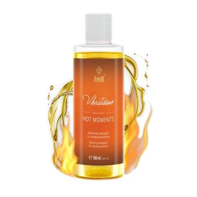 Abbildung von Vibratissimo Hot Moments 100 ml Massageöl Aufheizendes Massageerlebnis Stimulierende Massageöle, Entspannung für Paare &amp; Gleitöl, Liebesöl