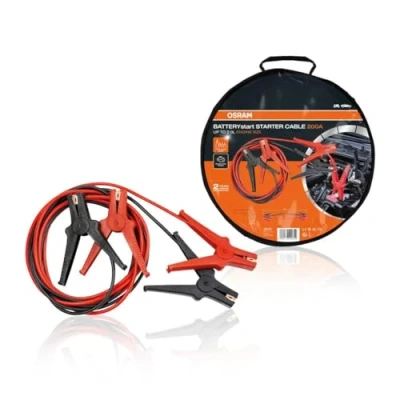 Abbildung von OSRAM STARTER CABLE 200A, Starthilfekabel für Benzinmotoren, 6/12V, OSC101, Überbrückungskabel ≤2,0L Motoren, kupferbeschichtetes Aluminium, 3m
