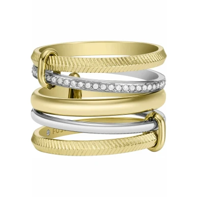 Abbildung von Fossil Prestack Ring für Damen All Stacked Up Edelstahl Bicolor, JF045929987