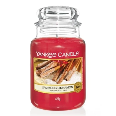 Abbildung von Yankee Candle Duftkerze im Glas (groß) Sparkling Cinnamon Brenndauer bis zu 150 Stunden, Rot