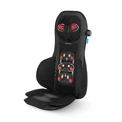 Abbildung von medisana MCG 820 Gel Shiatsu Massagesitzauflage, Massageauflage mit Wärmefunktion, 4 rotierenden Massageköpfen, integrierter Nackenmassage, 3 Intensitätsstufen für den gesamten Rücken