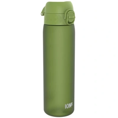 Abbildung von ion8 Trinkflasche, 500 ml, Auslaufsicher, Einhandöffnung, Sichere Verriegelung, Spülmaschinenfest, BPA frei, Tragegriff, Klappdeckel, Leicht zu Reinigen, Klimaneutral, Khakigrün