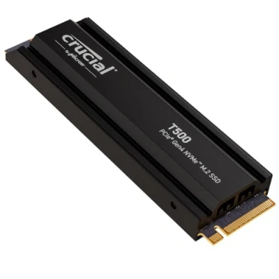 Abbildung von Crucial T500 SSD 1TB PCIe Gen4 NVMe M.2 Interne PS5 Festplatte mit Kühlkörper, bis 7300MB/s, Laptop und Desktop kompatibel, Microsoft DirectStorage CT1000T500SSD5