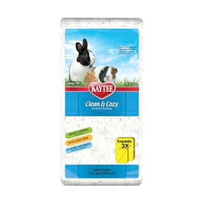 Abbildung von Kaytee Superpet, Clean &amp; Cozy Streu für kleine Haustiere wie Mäuse, Rennmäuse, Nagetiere, Hamster, Kaninchen, besonders saugfähige Papierstreu, 99,9 % staubfrei, Weiß, 24.6L