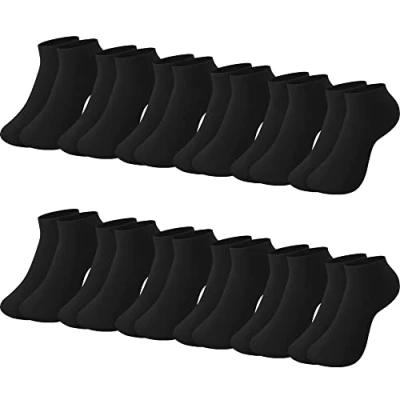 Abbildung von L&amp;K II 12 Paar Damen Sneaker Socken Füßlinge mehrfabrig mit verschiedene Muster 2301 N Schwarz 35 38
