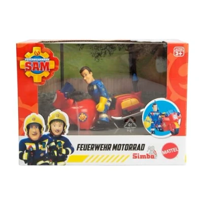 Abbildung von Simba 109252654 Feuerwehrmann Sam Feuerwehr Motorrad mit Figur und Zubehör, 10,5cm, ab 3 Jahren