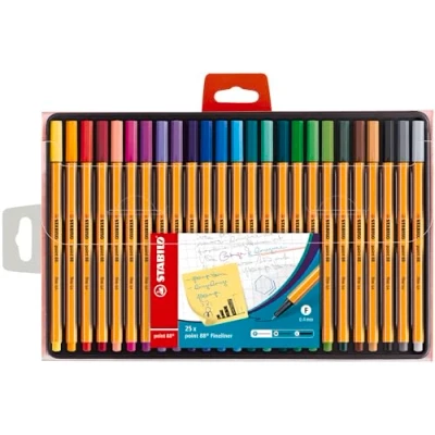 Abbildung von Fineliner STABILO point 88 25er Pack mit 25 verschiedenen Farben