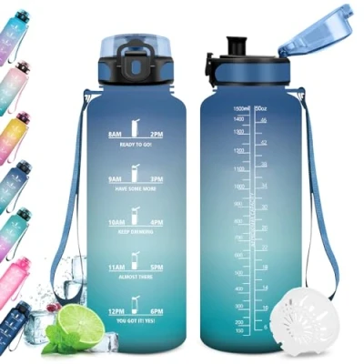 Abbildung von KollyKolla Trinkflasche 1.5 Liter, Große Sport, Wasserflasche Auslaufsicher, Kohlensäure Geeignet, Fitness, Sportflasche für Erwachsener, Uni, Gym, Outdoor