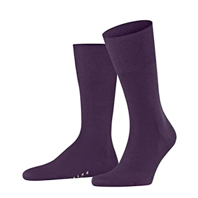 Abbildung von FALKE Herren Socken Airport M So Wolle Baumwolle einfarbig 1 Paar, Blau Wine Berry 8860, 43 44