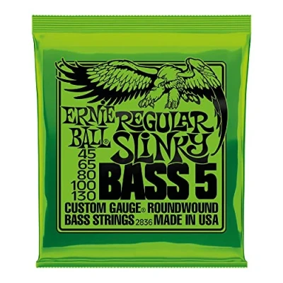 Abbildung von Ernie Ball Regular Slinky 5 Saiten Nickel Wound E Gitarrensaiten, Stärke 45 130