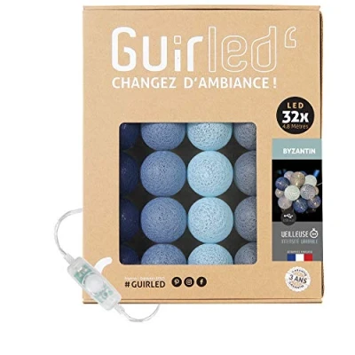 Abbildung von GuirLED LED Baumwollkugeln Lichterkette USB Baby Nachtlicht 2h Dual 2A Netzteil enthalten 3 Intensitäten 32 Kugeln 3.2m Byzantin