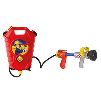Abbildung von Simba 109252293 Feuerwehrmann Sam Feuerwehr Tankrucksack, mit einfach oder Mehrfachstrahl, Tankvolumen: 1800ml, Reichweite: 10m, für Kinder ab 3 Jahren, Rot