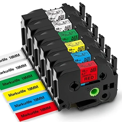 Abbildung von Markurlife Kompatibel mit Brother 18mm TZe 241 141 441 541 641 741 P touch Bänder TZ Tape 0.7 Schriftband für PTouch PT D400 P710BT D400VP D600VP P750W D450VP P700