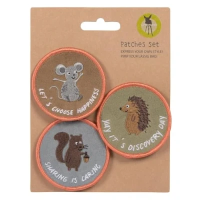 Abbildung von LÄSSIG Anhänger und Patches Set (3 Stk.) mit Druckknopf/School Mouse, Beaver, Hedgehog