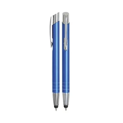 Abbildung von WPRO Toccara 2 er Set Kugelschreiber &amp; Eingabe Stift 2in1 Smartphone Tablet dünne 3D Touch Screen Stylus Pen Spitze Touchpen blau