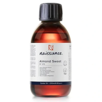 Abbildung von Naissance Natürliches Süßes Mandelöl (Nr. 215) 250ml Vegan, Gentechnikfrei Ideal zur Haar und Körperpflege, für Aromatherapie als Basisöl Massageöle