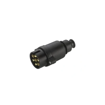 Abbildung von HELLA Stecker 12V 7 polig Stecker: Schraubkontakt Länge: 95mm schwarz DIN/ISO: 1724 N Typ Blister Menge: 1 8JA 001 930