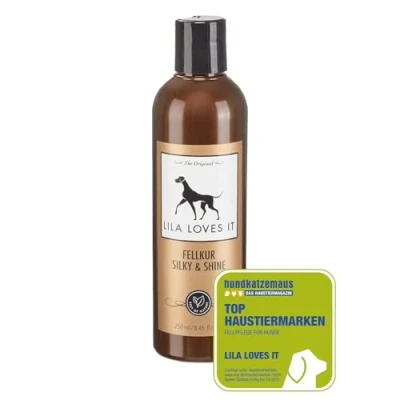Abbildung von LILA LOVES IT Fellkur Silky &amp; Shine Natürliche Pflege für EIN glänzendes Hundefell exzellente Kämmbarkeit, regeneriert pflegebedürftige Haut, mit Aloe Vera Jojobaöl, 250ml