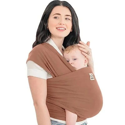 Abbildung von KeaBabies Babytrage Ab Geburt Atmungsaktive Babytragetücher, Neugeborene Geburt, Babytuch Tragetuch Baby Neugeborene, Kleinkind Handfreie Babytrage, Babywickel Träger (Terracotta)