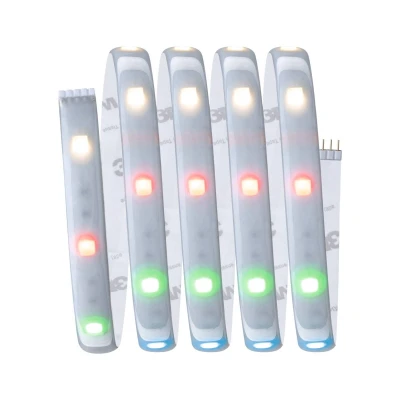 Abbildung von Paulmann 78865 LED Stripe MaxLED 250 Basisset Smart Home Zigbee 1,5m IP44 9W 300lm 30LEDs/m RGBW+ 24VA dimmbar Silber Kunststoff