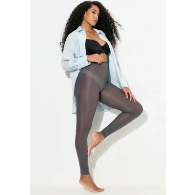 Abbildung von Ulla Popken Damen große Größen Übergrößen Plus Size Strumpf Leggings, 60 den, flache Nähte