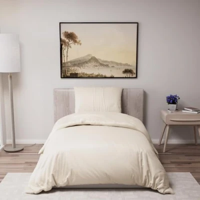 Abbildung von Dreamzie Bettwäsche Set 135x200 cm mit 1 Kissenbezügen 50x70 Beige Bettbezug Einzelbett aus 100% Mikrofaser Zertifiziert ohne Chemikalien (Oeko TEX)