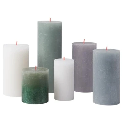 Abbildung von Bolsius Rustik Stumpenkerzen Geschenk Set 6 Stück Nordic Landscape Dekorative Haushaltkerzen Länge Brenndauer Unparfümierte Natürliches Pflanzenwachs Ohne Palmöl