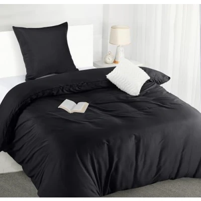 Abbildung von Utopia Bedding Bettwäsche 135x200 Set Mikrofaser Bettbezug cm + 1 Kissenbezug 80x80 Schwarz