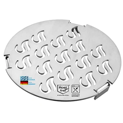 Abbildung von mocisa Grilleinsatz Ø 20cm Edelstahl 3mm geschliffen für Feuerplatte Grillplatte Feuertonnen Kugelgrills