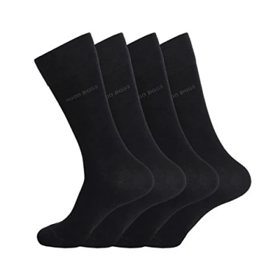 Abbildung von Hugo Boss Herren Socken Strümpfe Business Allround RS Uni 50272214 4 Paar, Farbe:Schwarz;Sockengröße:43 46;Artikel: 001 black