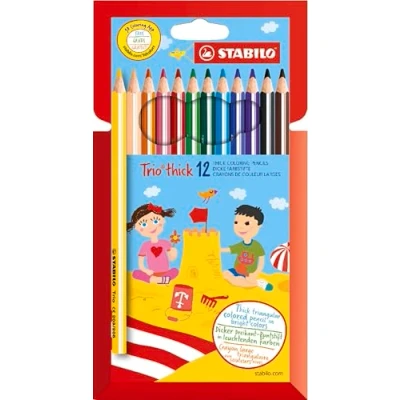 Abbildung von Dreikant Buntstift STABILO Trio dick 12er Pack mit 12 verschiedenen Farben