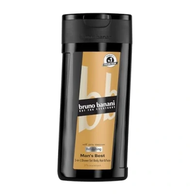Abbildung von bruno banani Man&#039;s Best der 3 in 1 Shower Gel für Männer mit sanft würzigem Amber Duft, 250ml