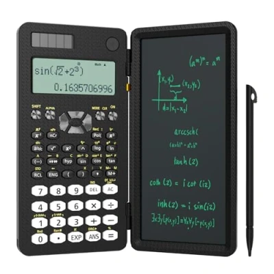 Abbildung von NEWYES Wissenschaftlicher Taschenrechner 82 MS, 401 Funktionen &amp; 2 Line Display Schulrechner mit Schutztcase für Junior, Mittel und Student