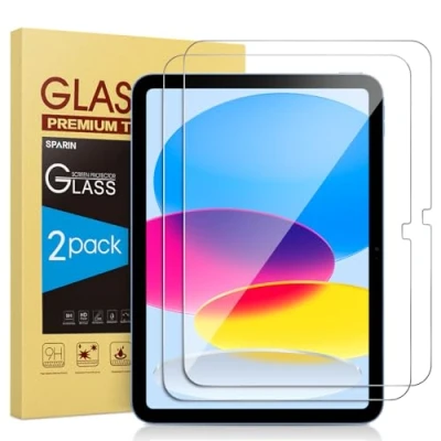 Abbildung von SPARIN 2 Stück Schutzfolie für iPad 10. Generation 2022, 9H Härte Schutzglas Displayfolie Panzer Schutz Glas 10 Folie, 10,9 Zoll