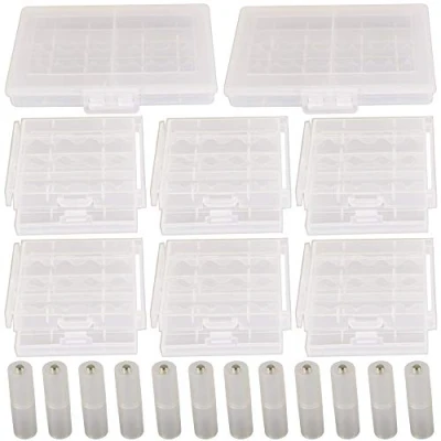 Abbildung von GTIWUNG 6 Stück Batteriebox aus Kunststoff（4 Zellen + 2 Transportbox(10 Zellen) für Batterien, Aufbewahrungsbox Batterien AA und AAA 12 zu Batterieadapter