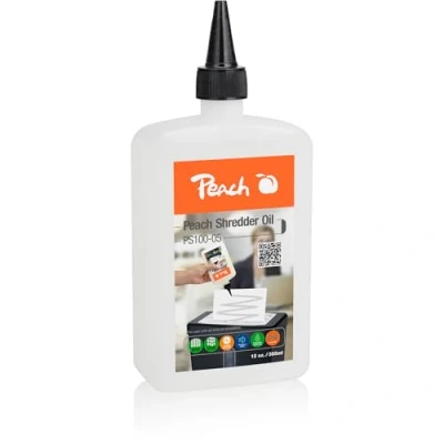 Abbildung von Peach Aktenvernichter Öl PS100 05 Inhalt 355 ml die Pflege für Ihren alle geeignet, Manuell, Streifenschnitt, Schwarz