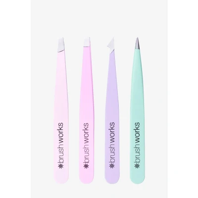 Abbildung von Brushworks 4 Piece Combination Tweezer SET Makeup Set, Damen, Größe: One Size, Pastels