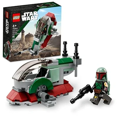 Abbildung von LEGO Star Wars Boba Fett&#039;s Starship Microfighter 75344 Bauspielzeug Fahrzeug mit verstellbaren Flügeln und Flickshootern, Das Mandalorianer Set für Kinder