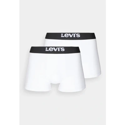 Abbildung von Levi&#039;s MEN Solid Basic Trunk 2 PACK Panties, Herren, Größe: Small, White/black