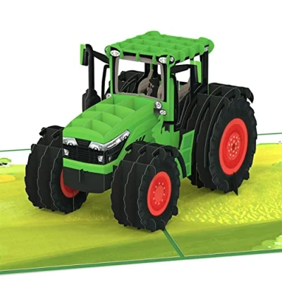 Abbildung von papercrush® Pop Up Karte Traktor 3D Geburtstagskarte mit Trecker auf Bauernhof, Lustige Glückwunschkarte für Kinder (Jungen &amp; Mädchen), Männer und Bauern Geschenk zum Kindergeburtstag