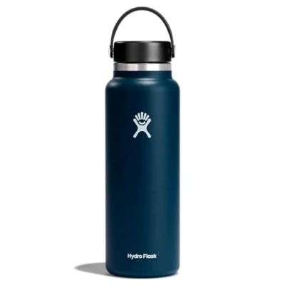 Abbildung von HYDRO FLASK Trinkflasche 1180ml (40oz) Isolierte Wasserflasche aus Edelstahl Sportflasche mit auslaufsicherem Flex Cap Deckel &amp; Gurt Thermoflasche Spülmaschinenfest Größe Öffnung Indigo
