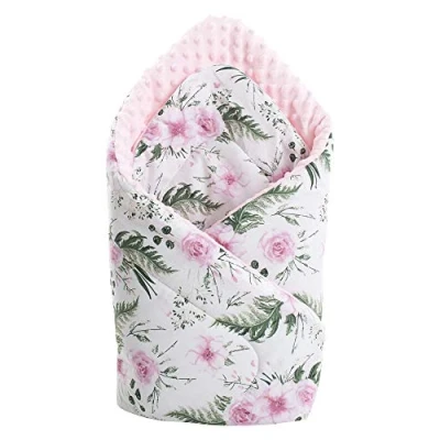 Abbildung von Medi Partners Einschlagdecke Steckkissen Minky 100% Baumwolle 75x75 cm Schlafsack doppelseitiges weich ganzjährig multifunktional antiallergisch Babys (graue Igel mit Hellrosa Minky)